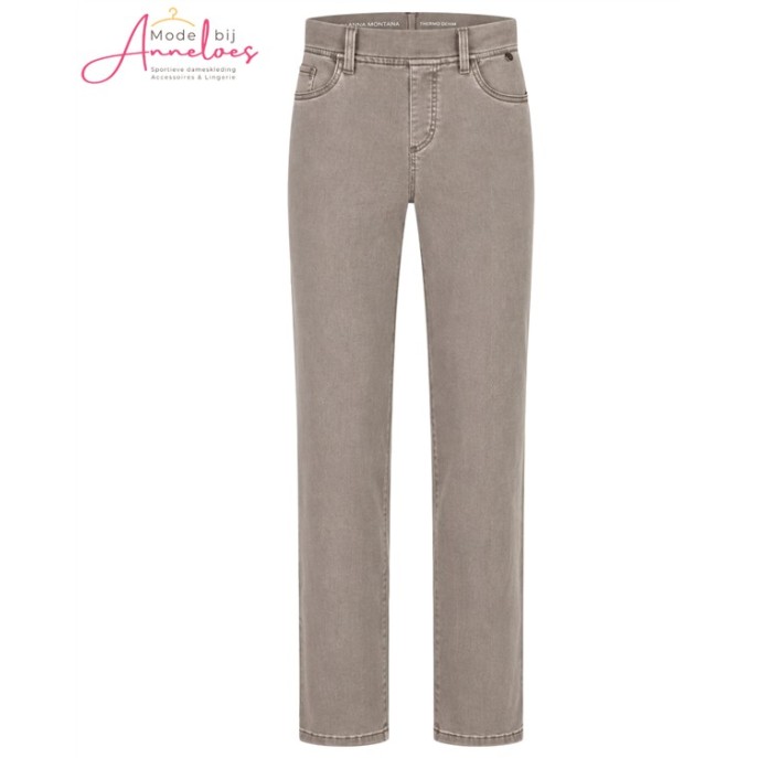 Anna Montana broek thermo 1021 Denim-warm grijs
